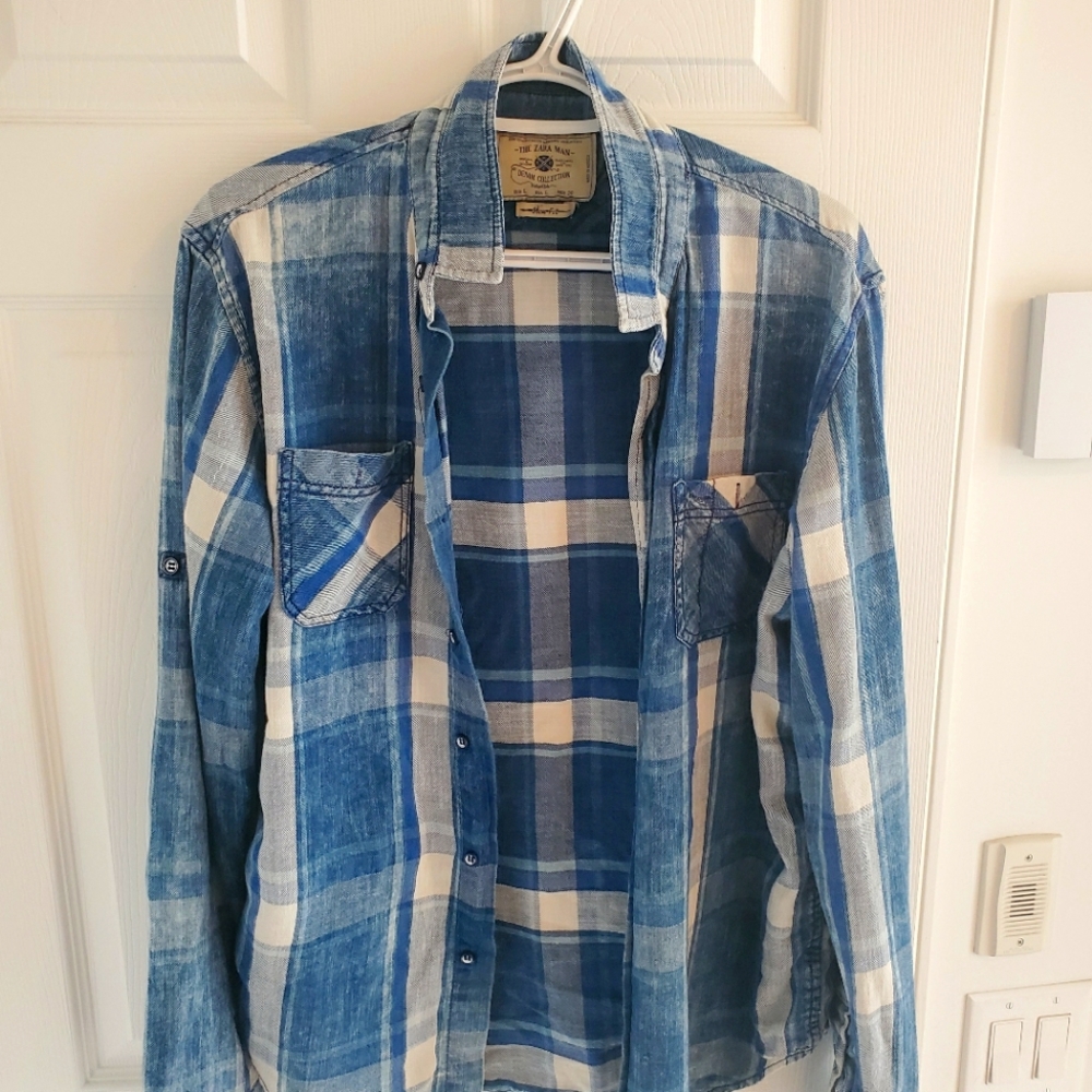 Zara men's plaid over shirt
